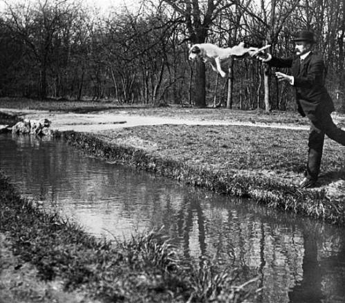 Jacques-Henri Lartigue, M. Pitt teaching his dog Tupy to jump over a brook, 1911 - © Images are copyright of their respective owners, assignees or others